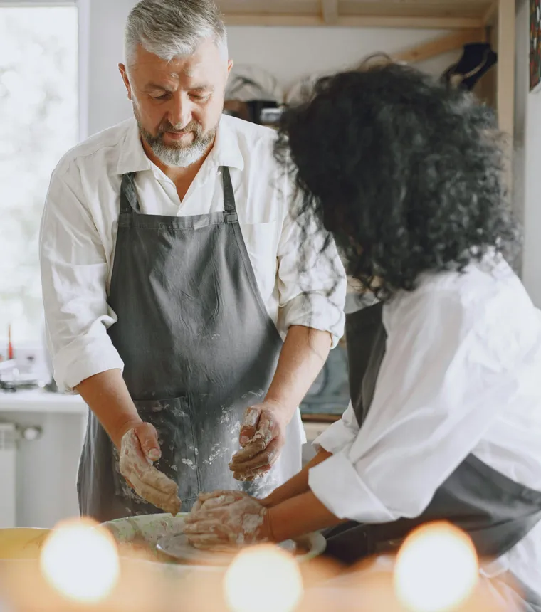 Esther Ling and Ryan Neale, founders of True Blue Pies and Coyotes Cafe, in their kitchen.